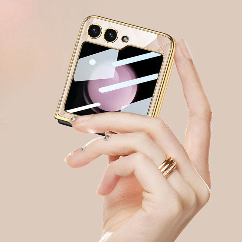 GKK Style 3 For Samsung Galaxy Z Flip5 5G Hard PC Phone Case Pattern Printing Shockproof Phone Cover with Tempered Glass Film GKK Style 3 For Samsung Galaxy Z Flip5 5G Hard PC Phone Case Pattern Printing Shockproof Phone Cover with Tempered Glass Film
